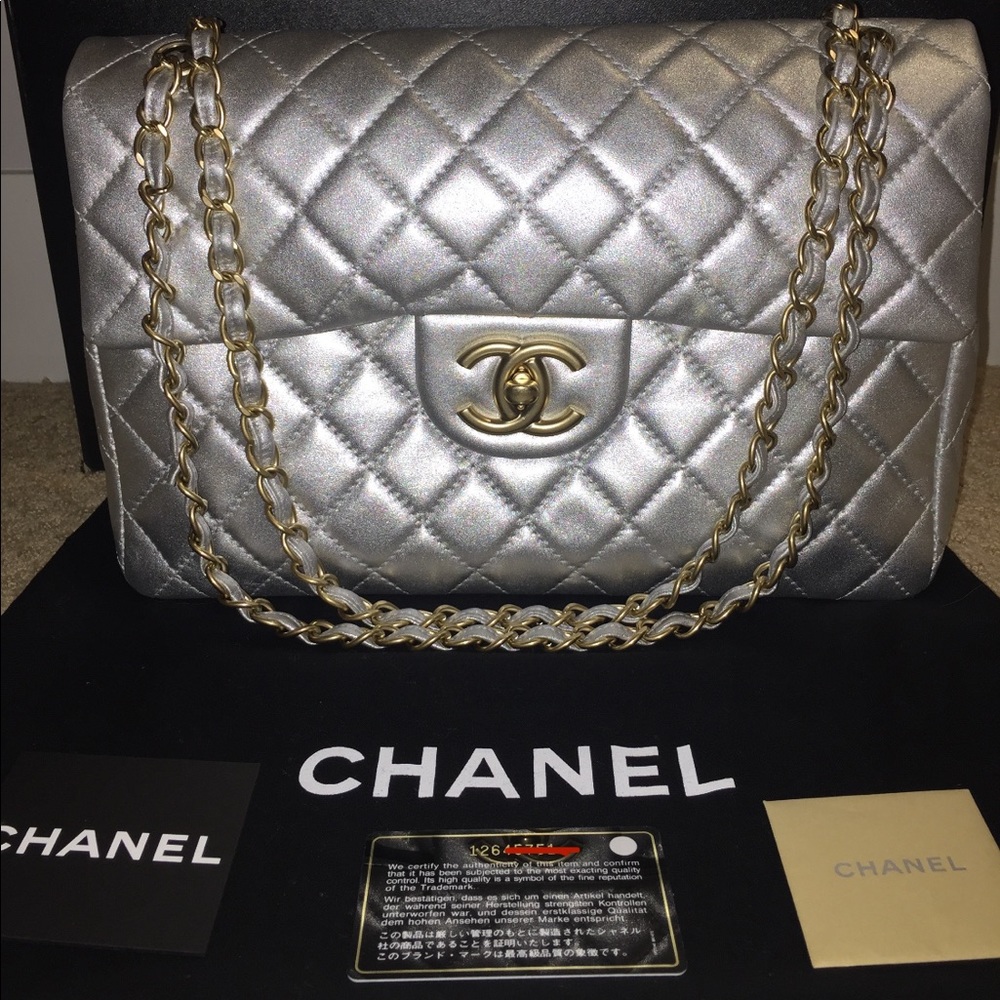 RARE Chanel quilted classic flap jumbo
